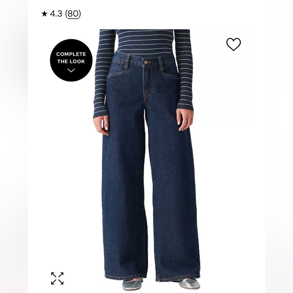 Levi’s ‘94 baggy wide leg jeans, dark rinse size 27